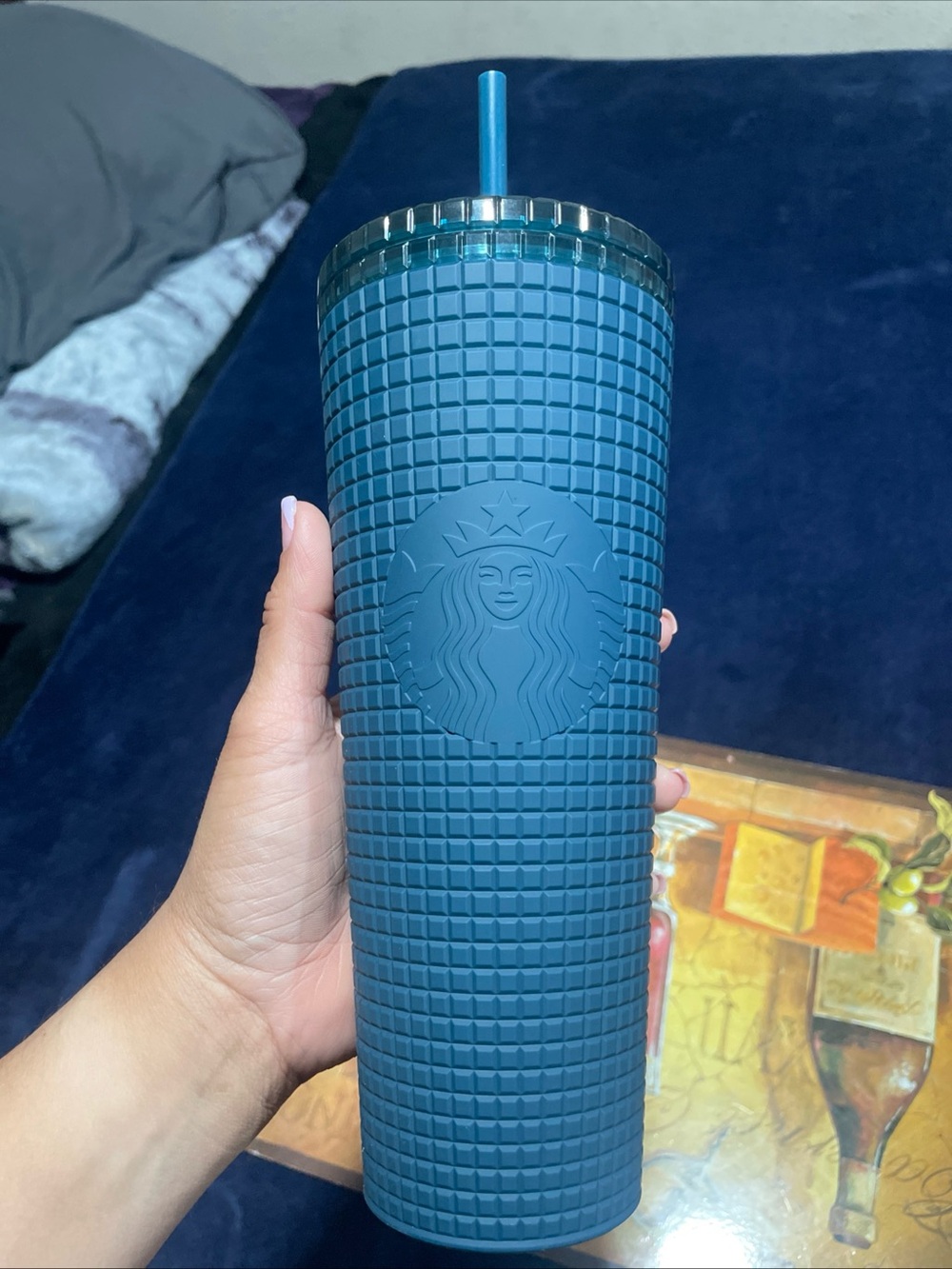 Starbucks Teal Textured Tumbler with Straw